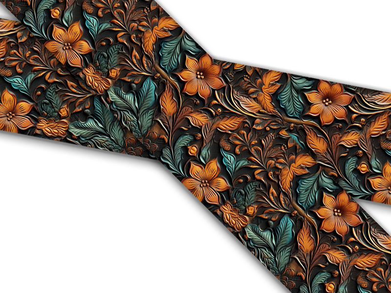 Biothane® mit UV Druck (US Import) Carved-Leather-Crecca
