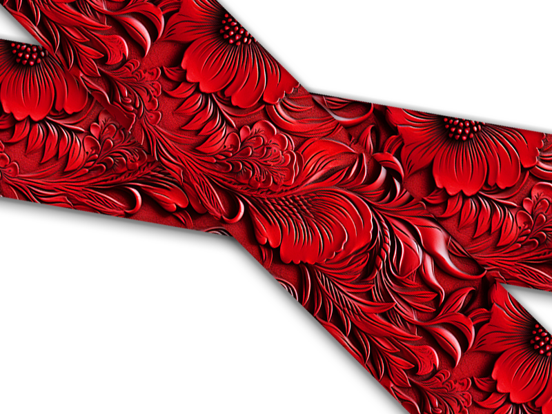 Biothane® mit UV Druck (US Import) Carved-Leather-Crimson