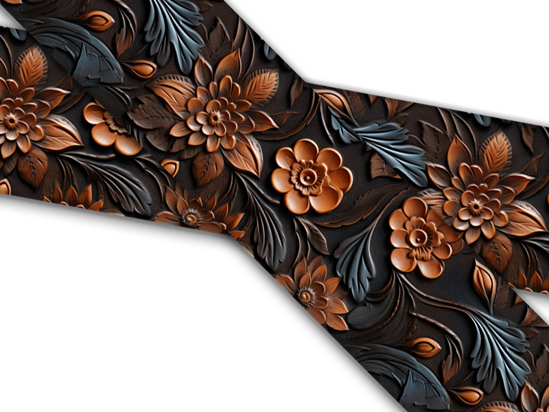 Biothane® mit UV Druck (US Import) Carved-Leather-Plume