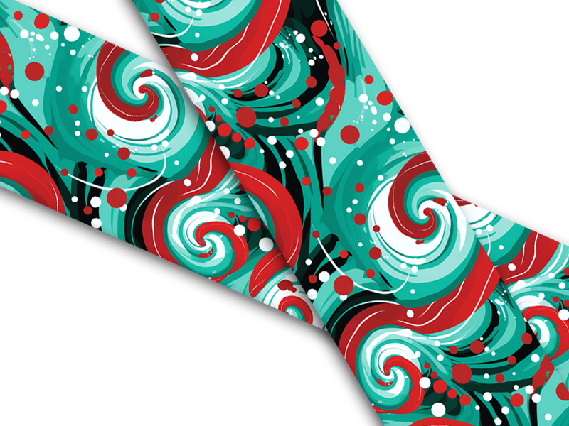 Biothane® with UV print (US import) Christmas-Swirls
