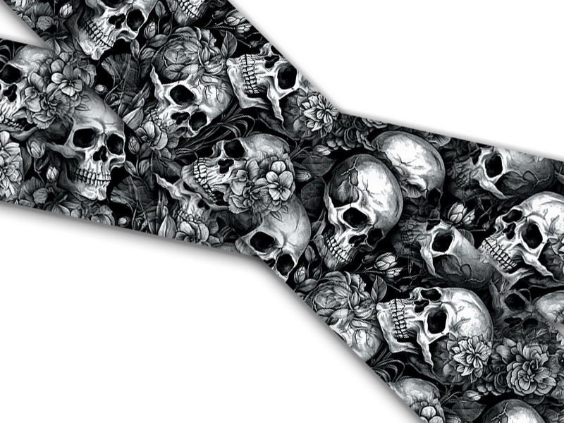 Biothane® with UV print (US import) Grey-Skulls