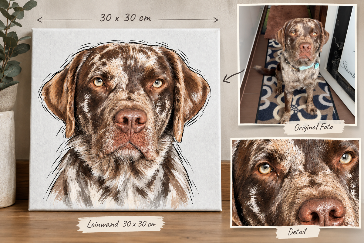 Personalisiert Leinwand - Dein Hund als Kunstwerk