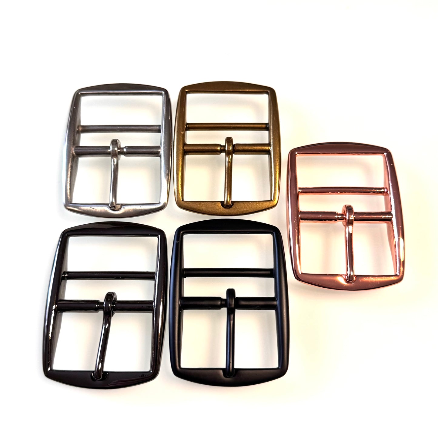 Double bar buckle 38mm stainless steel coated