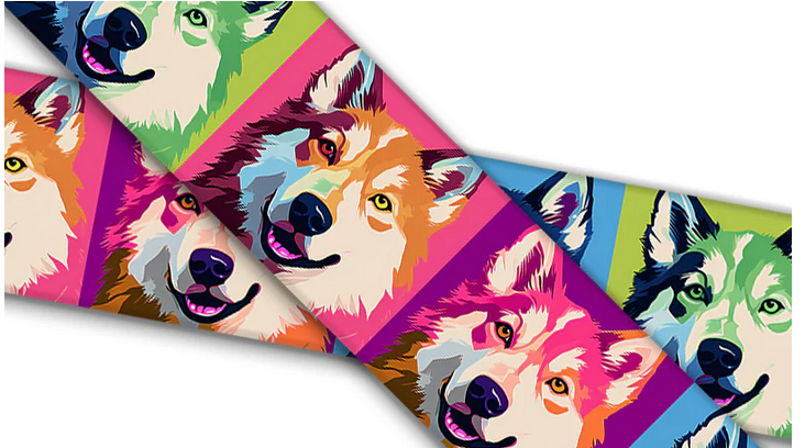 Biothane® mit UV Druck (US Import) Alaskan-Malamute Warhol