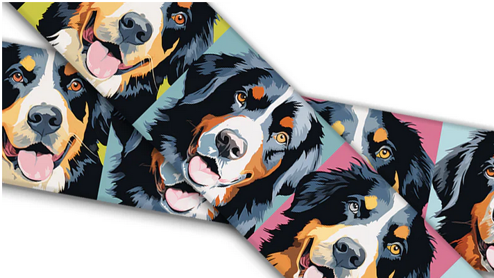 Biothane® mit UV Druck (US Import) Bernese-Mountain-Dog Warhol