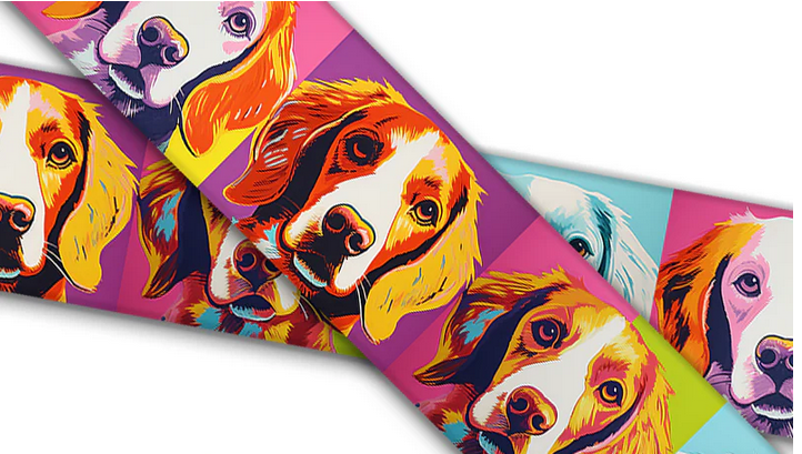 Biothane® mit UV Druck (US Import) Brittany-Spaniel Warhol