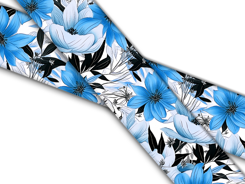 Biothane® with UV print (US import) Blue-Botanical