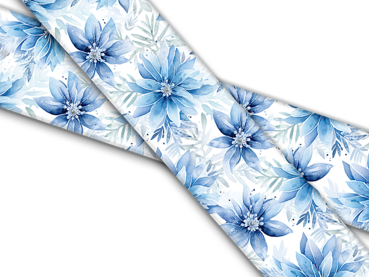 Biothane mit UV Druck "Blue Winter Floral"