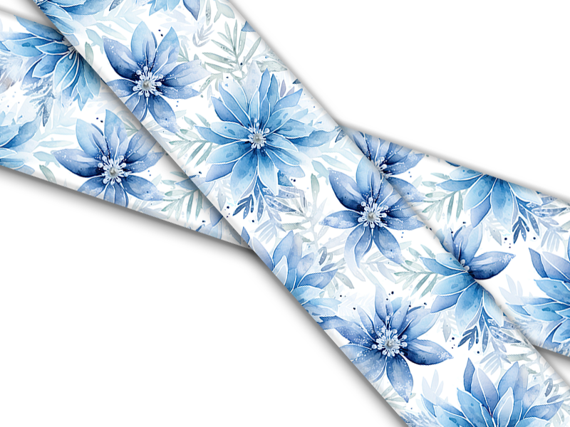Biothane® with UV print (US import) Blue-Winter-Floral