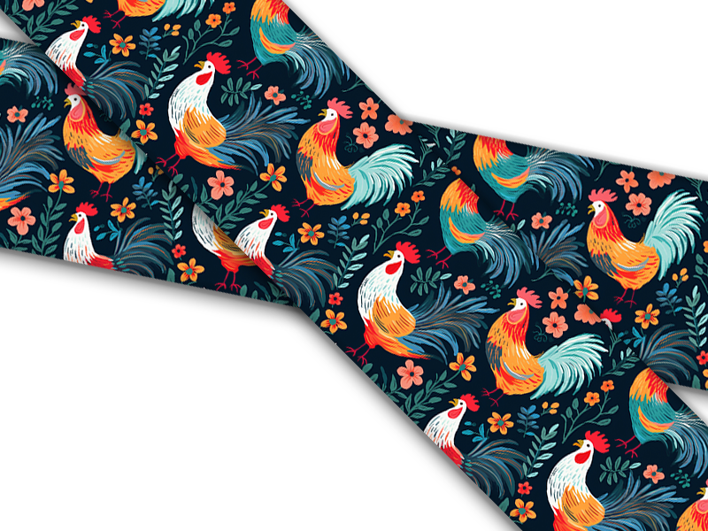 Biothane® mit UV Druck (US Import) Boho-Chickens