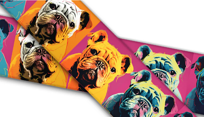 Biothane® with UV print (US import) carved leather crimson