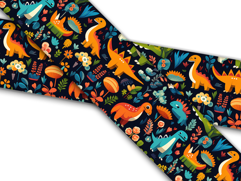 Biothane® mit UV Druck (US Import) Cartoon-Dinosaurs