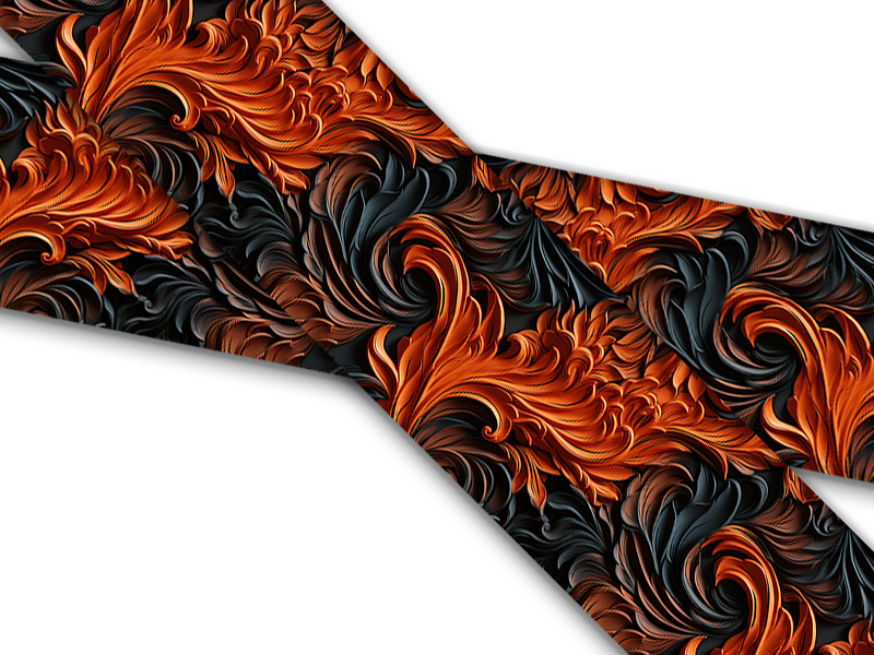 Biothane® mit UV Druck (US Import) Carved-Leather-Flame