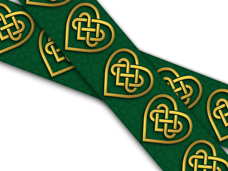 Biothane® with UV print (US import) Celtic-Hearts