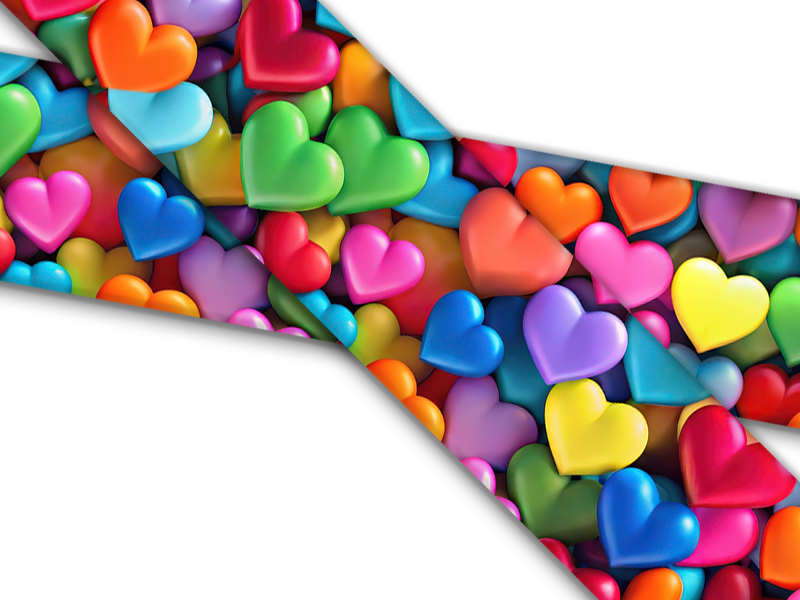 Biothane® mit UV Druck (US Import) Colorful-Hearts