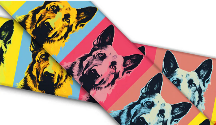 Biothane® mit UV Druck (US Import) German Shepherd Warhol