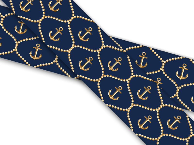 Biothane® with UV print (US import) Gold-Anchors
