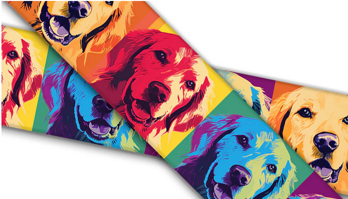 Biothane® with UV print (US import) carved leather crimson