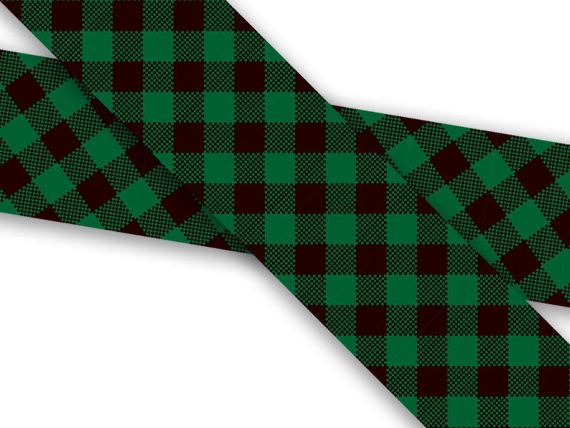 Biothane® with UV print (US import) Green-Buffalo-Plaid