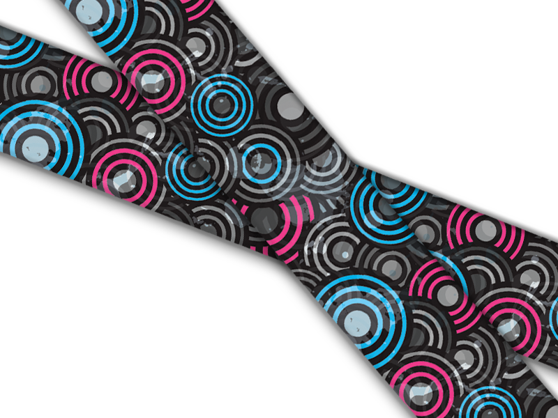 Biothane® with UV print "Grunge Circles Grey"