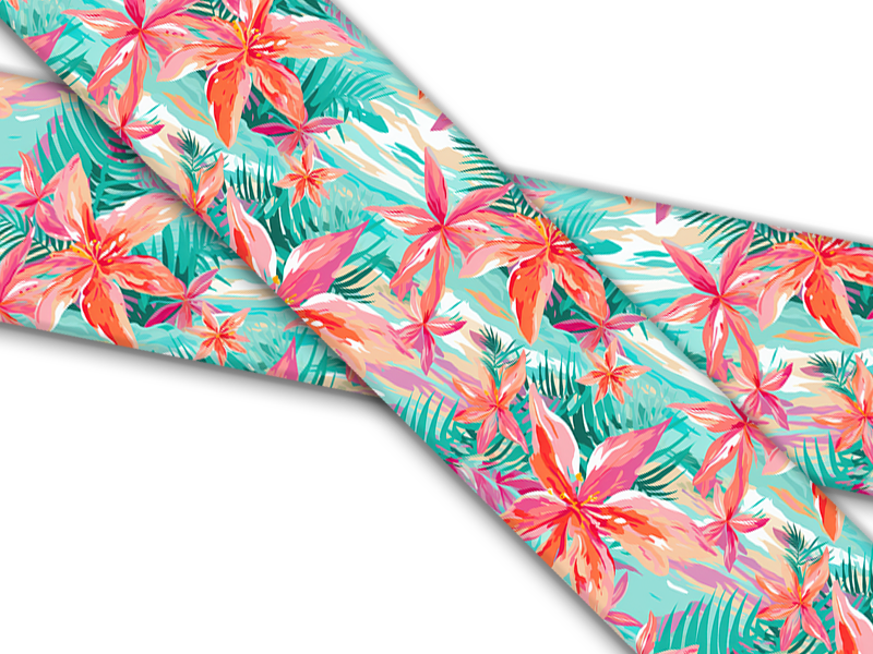 Biothane® con impresión UV (importado de EE. UU.) Floral hawaiano
