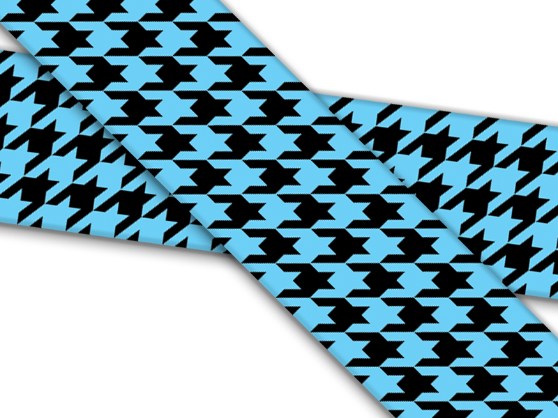 Biothane® mit UV Druck (US Import) Houndstooth-light-blue-black