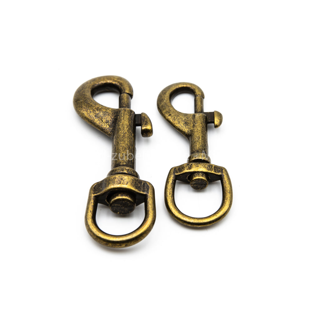 Mousqueton à boulon en laiton antique