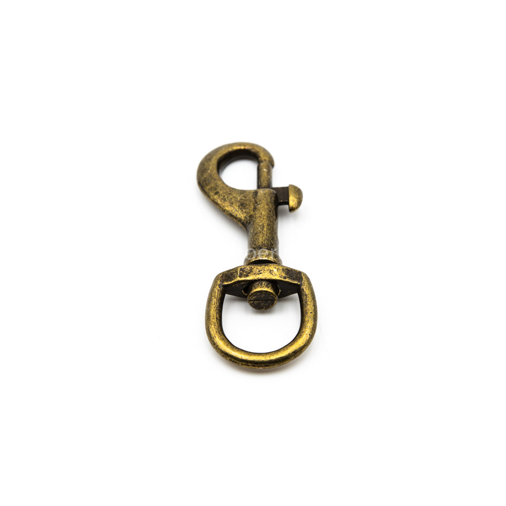 Mousqueton à boulon en laiton antique