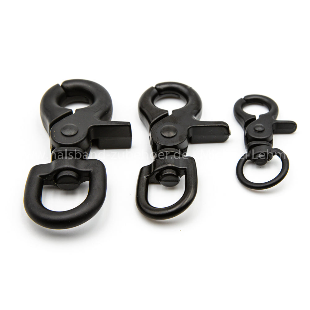 Scherenkarabiner Schwarz Matt