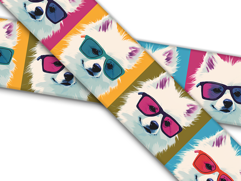 Biothane® mit UV Druck (US Import) Japanese-Spitz Warhol
