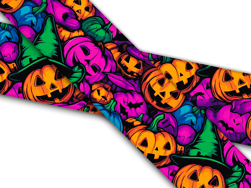Biothane® mit UV Druck (US Import) Neon-Pumpkins