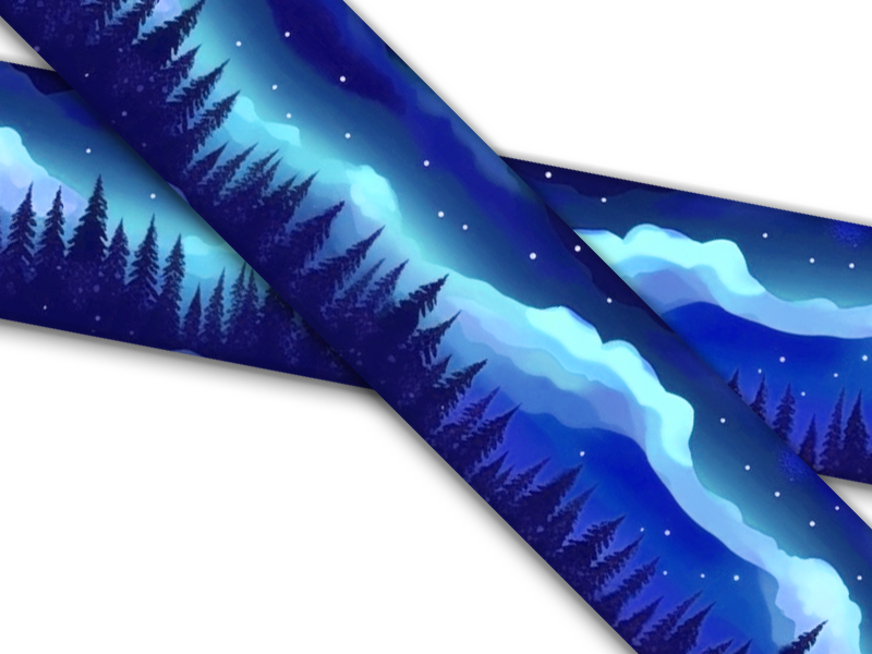 Biothane® with UV print (US import) Northern Lights Blue