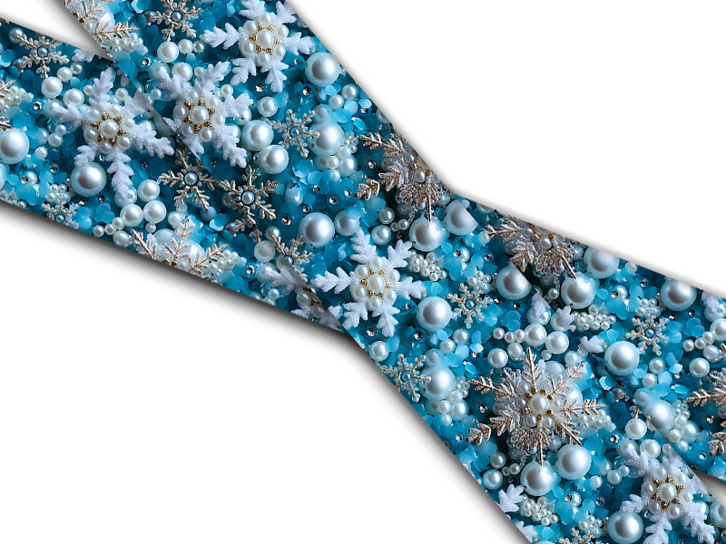 Biothane® with UV print (US import) Pearly-Snowflakes