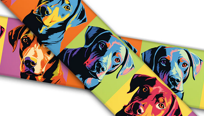 Biothane® mit UV Druck (US Import) Rotweiler Warhol