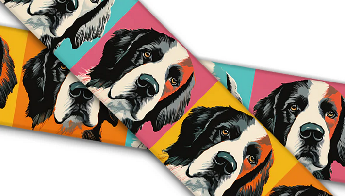 Biothane® mit UV Druck (US Import) Saint-Bernard Warhol