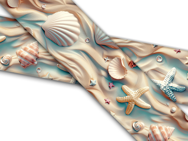 Biothane® with UV print (US import) Seashells-Starfish