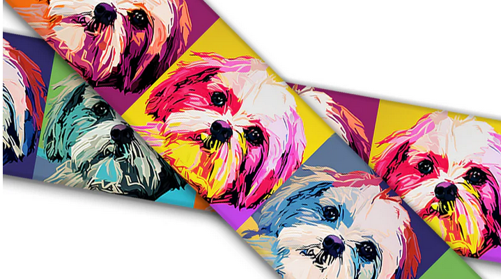 Biothane® mit UV Druck (US Import) Shih-Tzu Warhol