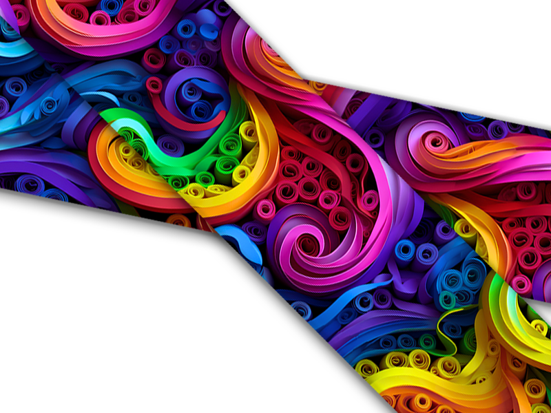 Biothane® mit UV Druck (US Import) Swirling-Rainbow