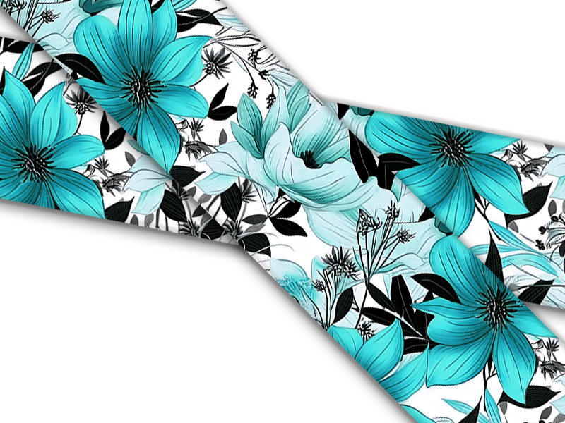 Biothane® with UV print (US import) Teal-Botanical