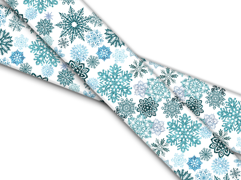 Biothane® with UV print (US import) Teal-Snowflakes