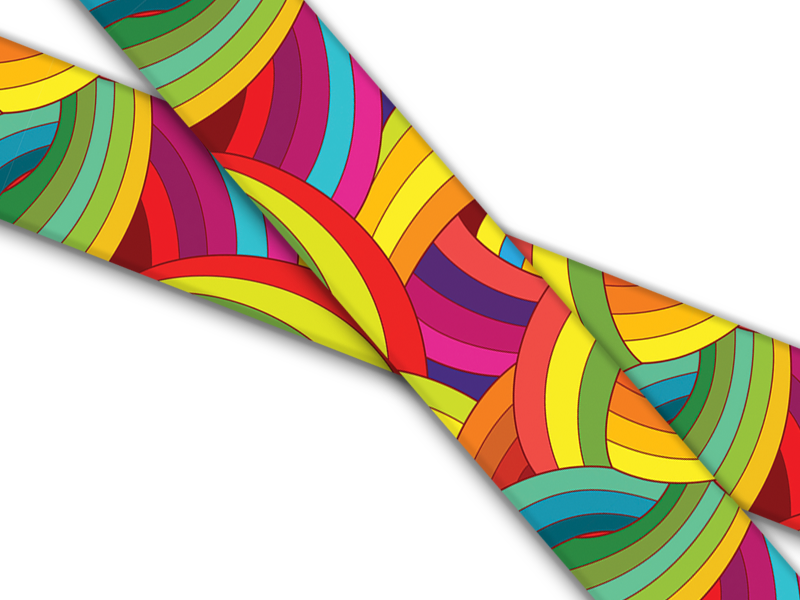 Biothane® mit UV Druck (US Import) Wavy-Rainbows