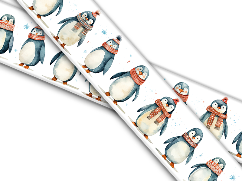 Biothane® with UV print (US import) Winter Penguins