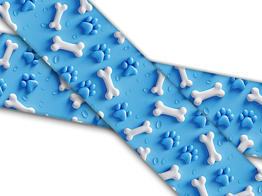 Biothane® mit UV Druck (US Import) Bones and Paws Blue