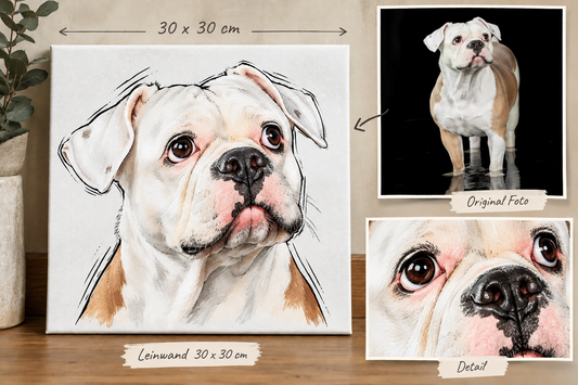 Personalisiert Leinwand - Dein Hund als Kunstwerk