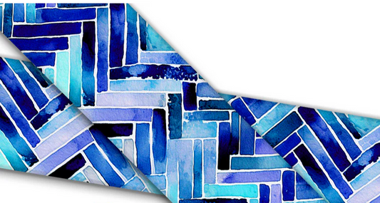 Biothane® mit UV Druck (US Import) Watercolor Herringbone - Royal