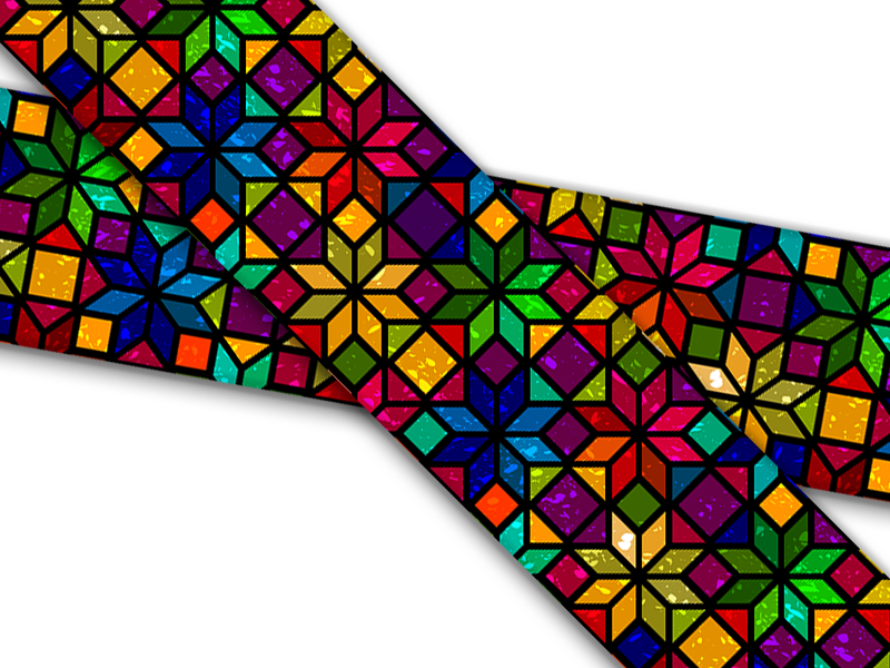 Biothane® mit UV Druck (US Import) Stained-Glass-Geometrix