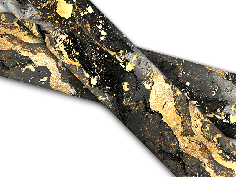 Biothane® mit UV Druck (US Import) Black-Gold-Marble