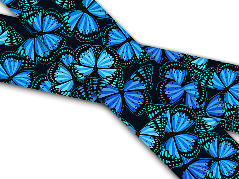 Biothane® avec impression UV (importation américaine) Papillons bleus