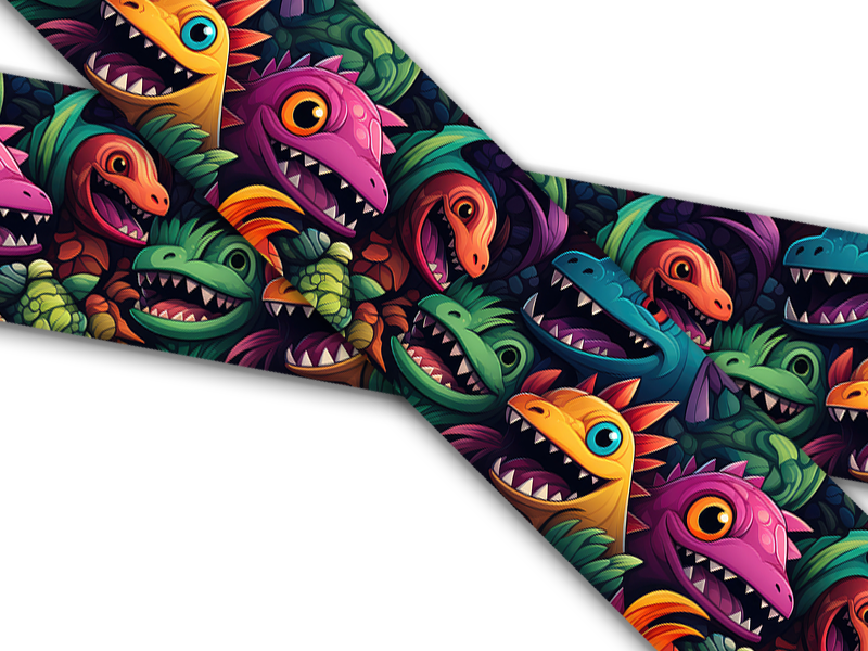 Biothane® avec impression UV (importation américaine) dinosaures de dessins animés