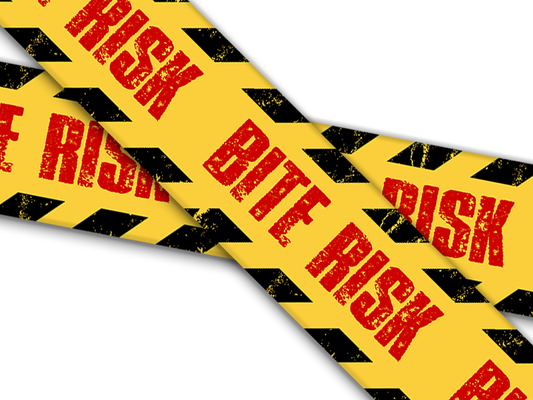 Biothane® mit UV Druck (US Import) Caution Tape Bite Risk Red